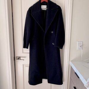 Mango Navy Wool Coat size xs